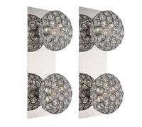 Applique murale à 2 lampes, lampe de salon, boules lumineuses en cristal chromé, transparent, 2x douilles G9, LxlxH 29x11x12 cm