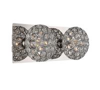 Applique murale à 2 lampes, lampe de salon, boules lumineuses en cristal chromé, transparent, 2x douilles G9, LxlxH 29x11x12 cm