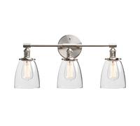 Applique Murale à 3 lumières, Applique Murale Vintage avec Applique Murale Industrielle, Lampes avec Abat-Jour en Verre Ovale pour Miroir de courtoisie, luminaires de Chambre à Coucher, Douille E27