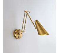 Applique murale à bras articulé style moderne milieu du siècle, orientable haut/bas, avec interrupteur | Lampe de lecture industrielle fixée à la tête de lit pour chambre, salon, bureau (noir) (d)