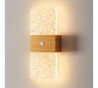 Applique murale à détecteur de mouvement en cristal, applique murale en acrylique, veilleuse USB, lampe décorative murale, applique murale sans fil, design en alliage alimenté par batterie, veilleuse 