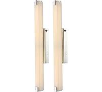 Applique murale applique chambre lampe de salon lampe de salle à manger lampe de couloir, verre chromé, LED 15W 1160Lm 3200K blanc chaud, H 58,5 cm, lot de 2