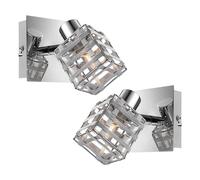 Applique murale applique murale argent orientable spot spot intérieur, écran en maille d'aluminium, HxLxP 12,5 x 9 x 11 cm, lot de 2