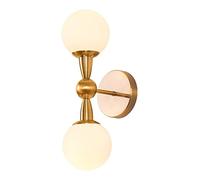 Applique Murale, Applique Murale Boule En Verre Blanc E26, Luminaire Globe Pour Salle Den, Base Lanterne En Laiton Et Verre, Luminaire Décoratif Pour Chevet/Unique/2A/Une Couleur/2A