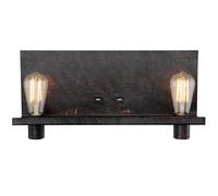 Applique murale applique murale lampe de couloir lampe de salon projecteur mural lampe rétro, connexions USB, métal noir or, 2x douilles E27, HxLxP 26x48x15cm, Globo 43000R