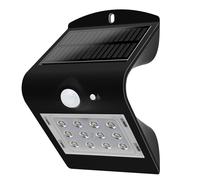 Applique murale applique murale maison lampe solaire lampe solaire, batterie de détecteur de mouvement étanche IP44, noir, LED 1,5W 220Lm blanc neutre, LxlxP 14,5x9,6x7,9cm