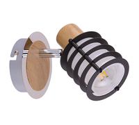 Applique murale applique murale spot lumineux en bois lampe spot mural, spot mobile, maison de campagne métal bois verre satiné, douille E14, LxlxH 14,7x10x12cm