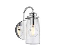 Applique murale applique salle de bain lumière pièce humide verre IP44 1x E27 H 24,4 cm
