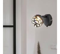 Applique murale applique spot mural Lampe de lecture LED avec spot mobile, métal gris, 1x LED 4W 220 lm blanc chaud, HxLxA 12x8x14 cm