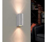 Applique Murale Argent LED IP44 double faisceau GU10