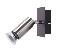 Applique murale argentée lampe de salon spot noir réglable Brilliant G14810/76