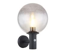 Applique murale avec détecteur de mouvement lampe d'extérieur avec détecteur de mouvement anthracite maison éclairage extérieur acier inoxydable, boule, 1x E27, LxlxH 26,5x25x37 cm