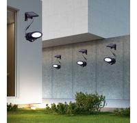 Applique murale avec détecteur de mouvement Lampe solaire d'extérieur LED Lampe de façade, anthracite, l x h 17 x 11,3 cm, lot de 4