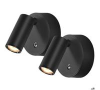 Applique Murale avec Interrupteur, 2 Pièces Orientable à LED Liseuse Lampe de Lecture Dimmable 3 Couleurs