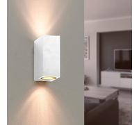 Applique Murale Blanche LED Carrée IP44 double faisceau GU10
