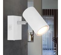 Applique murale blanche Spot mobile avec interrupteur Spot, spot flexible, métal scandinave, 1x GU10 douille, LxHxÜ 7x10x12cm