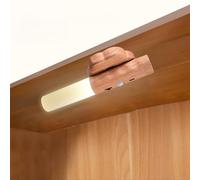 Applique Murale Bois LED avec Détecteur de Mouvement Rechargeable USB Magnétique Lampe Murale Blanc Chaud Sans Fil avec Interrupteur Chambre à Coucher Couloir Cage Escalier Luminaire Mural (1 Pièces)