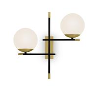 Nostalgia Modern Nostalgia 2 Light Matt Gold Applique Murale Abat-Jour en Verre
