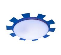 Applique murale chambre d'enfant lampe pour enfant plafonnier en verre bleu clair pour enfant, soleil, télécommande dimmable, 1x LED RVB 4,8W 470Lm blanc chaud, DxH 35x8 cm