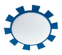 Applique murale chambre d'enfant lampe pour enfant plafonnier en verre bleu clair, soleil, acier, blanc satiné, 1x douille E27, DxH 35x8 cm