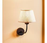 Applique murale Chicago TK Lighting, dimmable, beige, Salon / Salle à manger, Textile / Tissu / Soie, Applique Murale Tissu