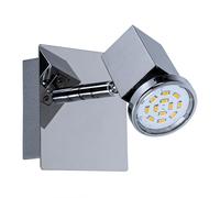 Applique murale chrome applique murale LED chambre spot réglable, 5W 400lm 3000K, LxL 30x30 cm, Eglo 93321