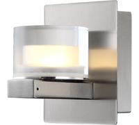 Applique murale chrome salon moderne spot mural Applique LED design argent, abat-jour clair, 1x LED 5 watt 400 lumens blanc neutre, LxH 8 x 10 cm