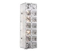Applique murale chromée, lampe murale à cristaux, luminaire en cristal pour salon, 2 LED 5 W 400 lm, blanc chaud, L x l x H 29 x 9 x 9 cm