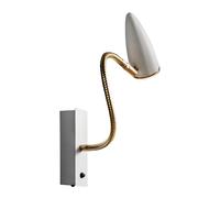 Applique murale CicloItalia Flex W1 glass lens/flex brass/H 30-50cm