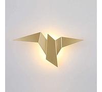 Applique Murale Créative Oiseau Personnalité Nordique Oiseau Mille Papier Grue Lampe Murale pour Chambre Escalier Salon Couloir Balcon Hôtel, Noir Golden,Warm light