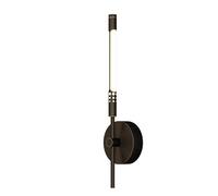 Applique Murale cylindrique LED Nordic H65 en Laiton avec Cordon de Suspension réglable, idéale pour Chambre, Chevet, Salon ou Couloir (Noir foncé).