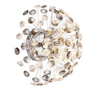 Applique murale de salon LED 6 flammes cristaux fumé transparent G9