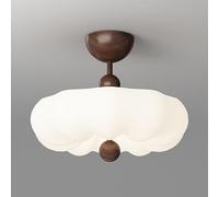 Applique Murale de Style Campagnard, Plafonnier Imitation Bois, Lampe de Plafond Vintage En Métal, Plafonnier Semi-Encastré de Style Français Pour Porche Ou Entrée./E