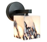 Applique Murale de Style Industriel Moderne, Applique en marbre à Source lumière G9, Minimaliste Montage encastré, luminaires muraux d'hôtel Chambre