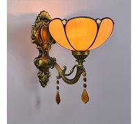 Applique Murale De Style Tiffany en Verre d'art Cuit, Applique Murale LED Jaune Et Blanche, Applique Murale Décorative Rustique pour Couloir, Chevet, Salon