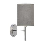 Applique murale déco chrome abat-jour gris E14 40W Yan