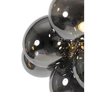 Applique murale design, lampe murale - Uvas - Noir avec verre fumé, 4 bras, 40 cm, idéale comme éclairage pour un couloir, une chambre à coucher ou un salon