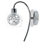Applique murale - Design - Verre transparent et métal chromé - Compatible LED G9 - 17cm - 40W