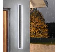 Applique Murale d'extérieur à LED, Longue Bande, alimentée par énergie Solaire, étanche IP65, Noire, linéaire, Moderne, en Acrylique, pour Balcon, Jardin, intérieur, Garage