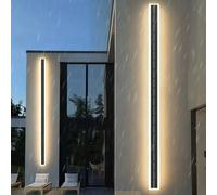 Applique Murale d'extérieur à LED, Longue Bande, alimentée par énergie Solaire, étanche IP65, Noire, linéaire, Moderne, en Acrylique, pour Balcon, Jardin, intérieur, Garage