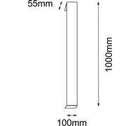 Applique murale d'extérieur allongée de 100 cm, couleur anthracite, lumière LED chaude 22 W, HIKONE 9923 Shilo