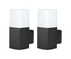 Applique murale d'extérieur, applique murale, lampe de porte d'entrée, spot mural, lampe de jardin, aluminium noir, GU10, H 25 cm, lot de 2