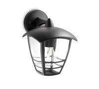 PHILIPS Lanterne murale extérieure en Aluminium noir + Lot de 2 ampoules LED Classic 60W