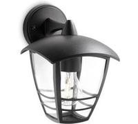 PHILIPS Lanterne murale extérieure en Aluminium noir + Lot de 2 ampoules LED Classic 60W