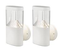 Applique murale d'extérieur en acier inoxydable, applique de jardin LED, applique d'extérieur blanche, 7W 450lm blanc chaud, H 23 cm, lot de 2