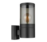 Applique murale d'extérieur en acier inoxydable Lampes d'extérieur d'extérieur maison appliques murales en acier inoxydable, fumée noire, 1x douille E27, LxlxH 15,5x10,2x24 cm
