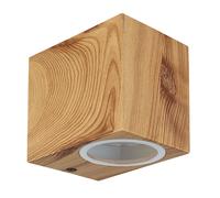Applique murale d'extérieur en aluminium aspect bois jardin balcon extérieur lumière murale DOWN verre, 1x GU10, LxH 6,8x8 cm