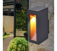 Applique murale d'extérieur en aluminium éclairage de façade anthracite LED porte d'entrée, 7W 650lm blanc chaud, LxH 7,1x19 cm