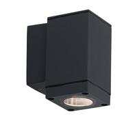 Applique murale d'extérieur en aluminium gris, applique murale de maison, télécommande dimmable, LED RGB 3,4W 290Lm blanc chaud, LxPxH 6,3x9,9x11,2 cm