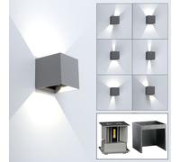 Applique Murale D'Extérieur Feu Avant Haut Bas LED Lampe de Jardin Gris H 10 CM [EEK: Nicht bewertet]